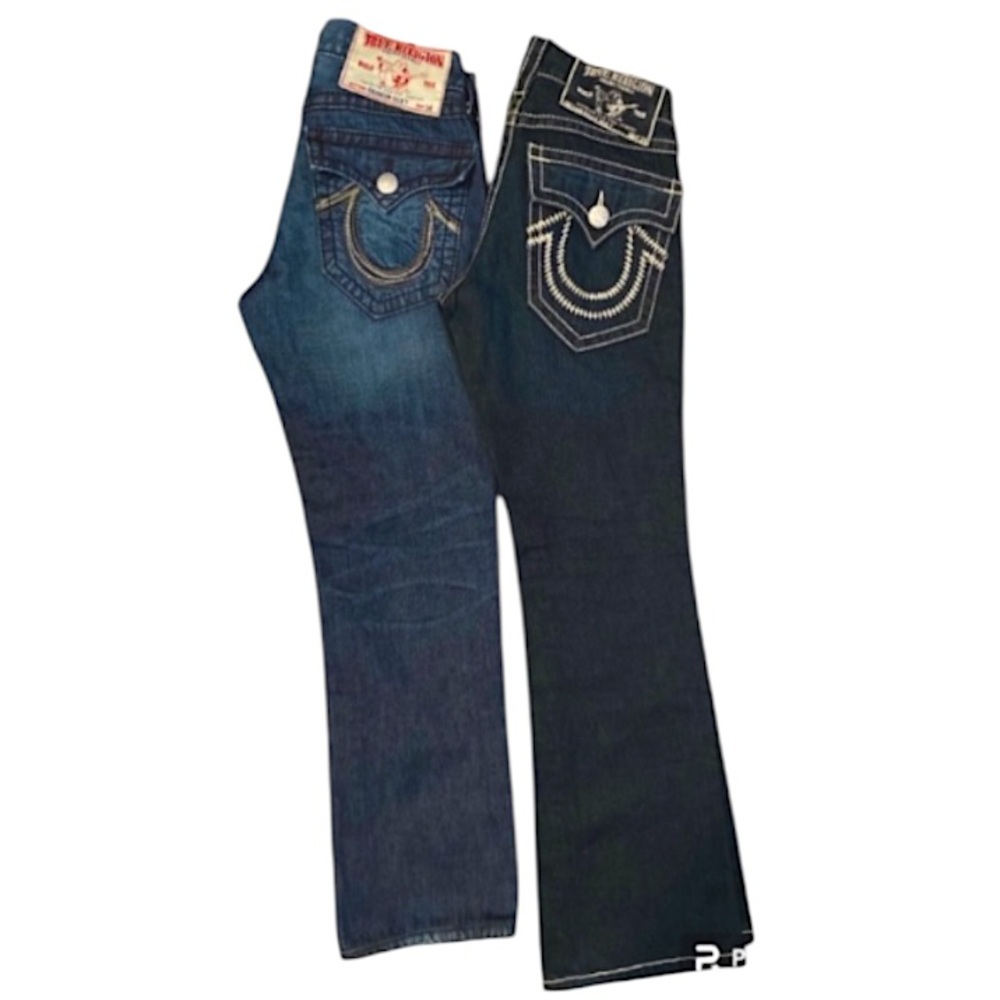 TRUE RELIGION  2 Low Rise Boot Cut Flare 💯 Cotton Jeans  Size 28